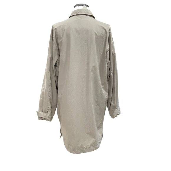 Eddie Bauer Utility Trench Coat Gorpcore Beige Minimalist Normcore Tall Large - Picture 7 of 9